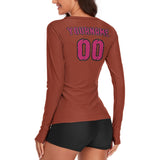 Custom Coral Red Pink Women's Long-Sleeve Shirt