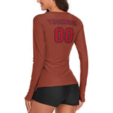Custom Coral Red Red Women's Long-Sleeve Shirt