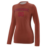 Custom Coral Red Red Women's Long-Sleeve Shirt