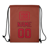 Custom Coral Red Red Drawstring Bag
