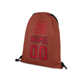 Custom Coral Red Red Drawstring Bag