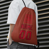 Custom Coral Red Red Drawstring Bag