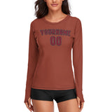 Custom Coral Red Crimson Red Women's Long-Sleeve Shirt