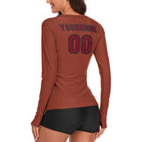 Custom Coral Red Crimson Red Women's Long-Sleeve Shirt