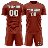 Custom Coral Red White Soccer Jersey