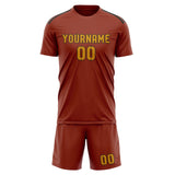Custom Coral Red Yellow Soccer Jersey