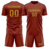 Custom Coral Red Yellow Soccer Jersey
