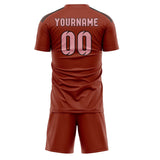 Custom Coral Red Light Pink Soccer Jersey