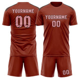 Custom Coral Red Light Pink Soccer Jersey