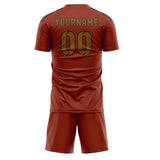 Custom Coral Red Khaki Soccer Jersey