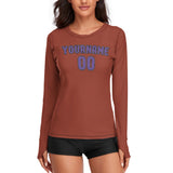 Custom Coral Red Light Purple Women's Long-Sleeve Shirt