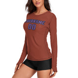 Custom Coral Red Light Purple Women's Long-Sleeve Shirt