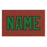 Custom Coral Red Emerald Green Beach Towel