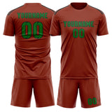 Custom Coral Red Emerald Green Soccer Jersey