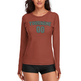 Custom Coral Red Blue Green Women's Long-Sleeve Shirt