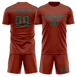 Custom Coral Red Blue Green Soccer Jersey