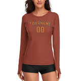 Custom Coral Red Orange Women's Long-Sleeve Shirt