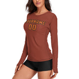 Custom Coral Red Orange Women's Long-Sleeve Shirt