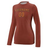 Custom Coral Red Orange Women's Long-Sleeve Shirt
