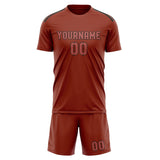 Custom Coral Red Copper Rose Soccer Jersey