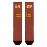 Custom Coral Red Gold Knee-High Sock