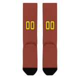 Custom Coral Red Gold Knee-High Sock
