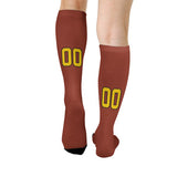 Custom Coral Red Gold Knee-High Sock