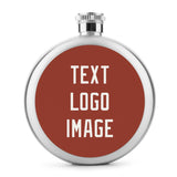 Custom Coral Red White Hip Flask