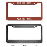 Custom Coral Red White License Plate Frame