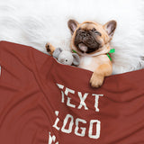 Custom Coral Red White Pet Blanket