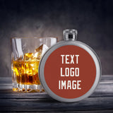 Custom Coral Red White Hip Flask