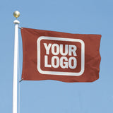 Custom Coral Red White Flag