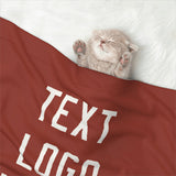 Custom Coral Red White Pet Blanket