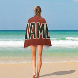 Custom Coral Red Olive Beach Towel
