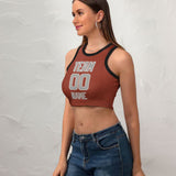 Custom Coral Red Gray Sleeveless Tank Top