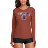 Custom Coral Red Purple Women's Long-Sleeve Shirt