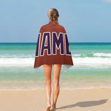 Custom Coral Red Purple Beach Towel