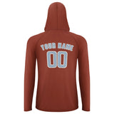 Custom Coral Red Light Blue UV-Hoodie