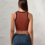 Custom Coral Red Light Blue Sleeveless Tank Top