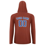 Custom Coral Red Sky Blue UV-Hoodie