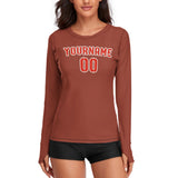 Custom Coral Red Orange Red Women's Long-Sleeve Shirt