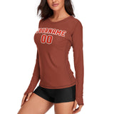 Custom Coral Red Orange Red Women's Long-Sleeve Shirt