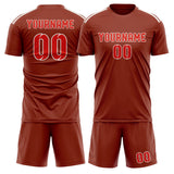 Custom Coral Red Orange Red Soccer Jersey