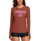 Custom Coral Red Pink Women's Long-Sleeve Shirt