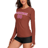 Custom Coral Red Pink Women's Long-Sleeve Shirt