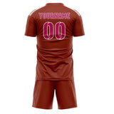Custom Coral Red Pink Soccer Jersey