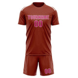 Custom Coral Red Pink Soccer Jersey