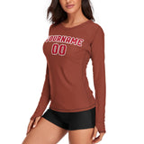 Custom Coral Red Red Women's Long-Sleeve Shirt