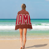 Custom Coral Red Red Beach Towel