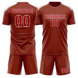 Custom Coral Red Red Soccer Jersey
